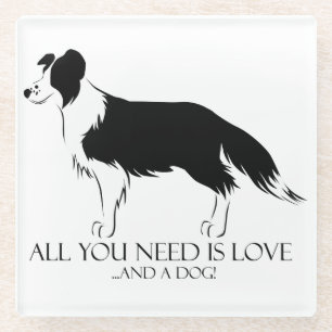 Liebe und Hund Glasuntersetzer