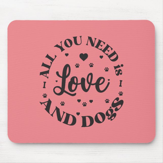 "Liebe und Hunde" Thema Mousepad (Vorne)