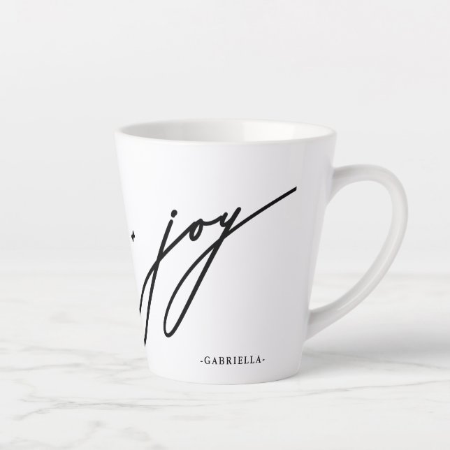 Liebe und Joschschrift Schwarzer Name Weihnachtsfe Milchtasse (Rechts)