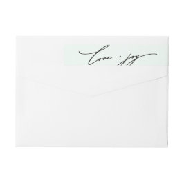 Liebe und Joy Calligrafy Mint Grüne Rücksendeadres