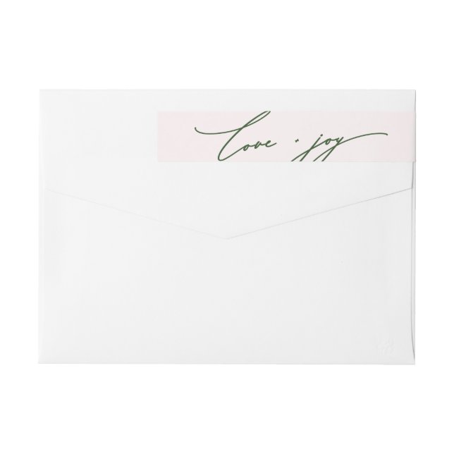Liebe und Joy Calligraphy Blush Pink Rücksendeadre (Rückseite)