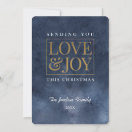 Liebe und Joy Sapphire Emerald Feiertagskarte