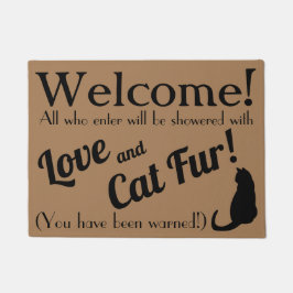 Liebe und Katze Funny Funny Willkommen Tür Fußmatte