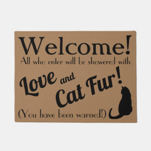 Liebe und Katze Funny Funny Willkommen Tür Fußmatte