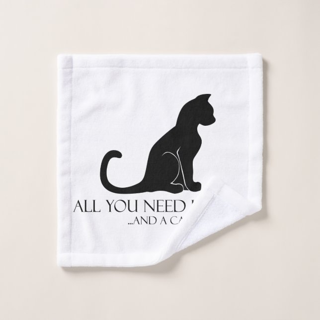 Liebe und Katze Waschlappen (Waschlappen)