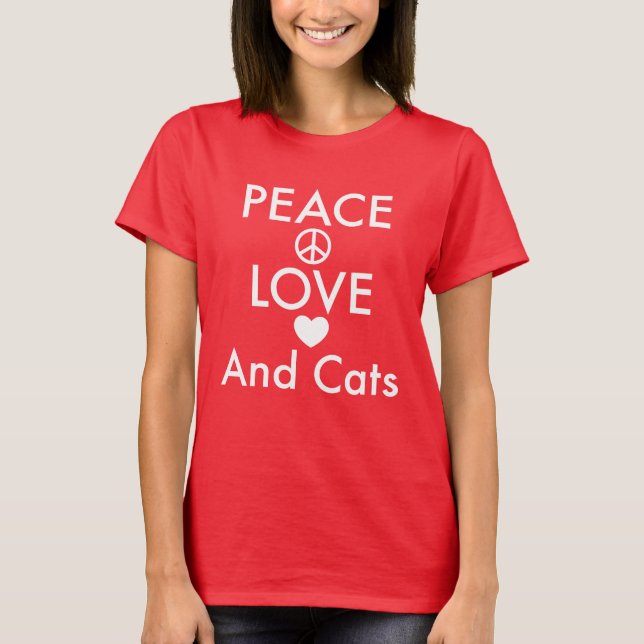 Liebe und Katzen T-Shirt (Vorderseite)