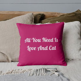 Liebe und KatzenPersonalisiertes Niedliches Zitat  Kissen