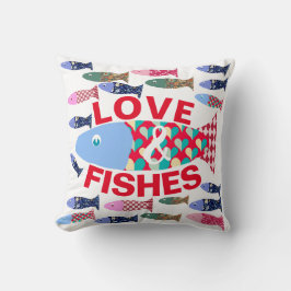 Liebe und Kisses oder Fischen Küstenherzen Kissen