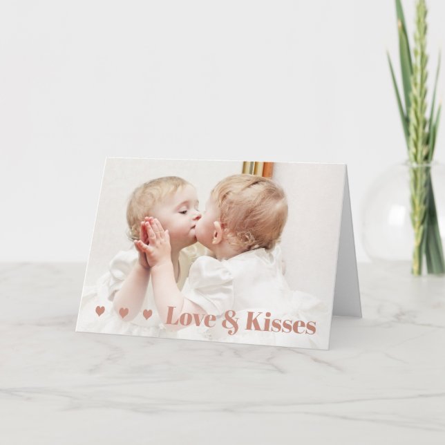 Liebe und Kisses Valentinstag Foto Karte (Vorderseite)