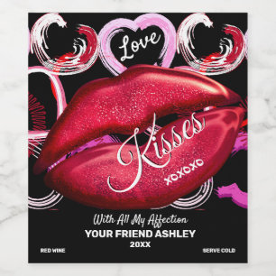 Liebe und Kisses Weinetikett
