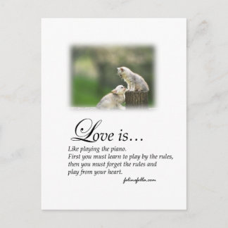 Liebe und Klavier Postkarte