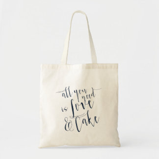 Liebe und Kuchen Typografie Tote Bag Tragetasche