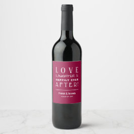 Liebe und Lachen Cranberry Hochzeit Weinetikett