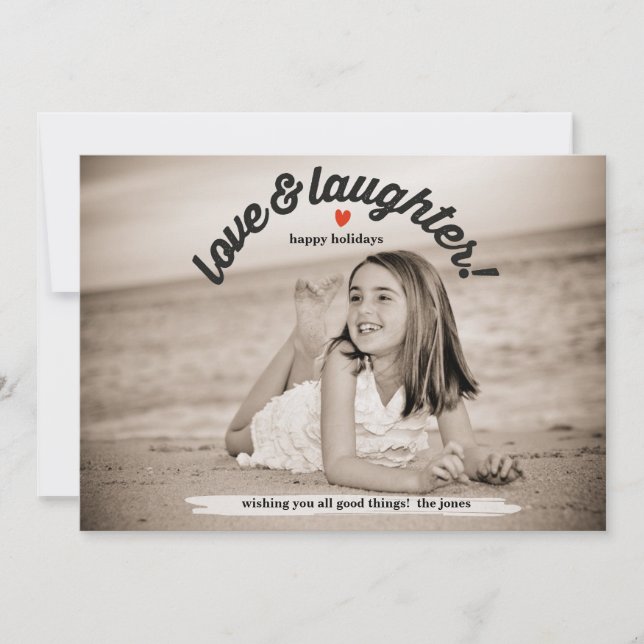 Liebe und Lachen Feiertagskarte (Vorderseite)