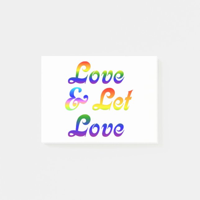 LIEBE UND LASS LIEBEN POST-IT KLEBEZETTEL (Vorderseite)