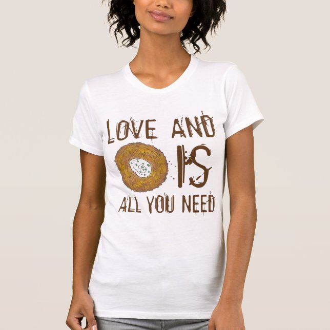 Liebe und Latke sind alles, was Sie für einen jüdi T-Shirt (Vorderseite)
