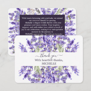 Liebe und Lavendel   Elegante Hochzeit-Dankeskarte Dankeskarte