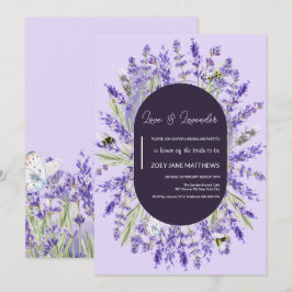 Liebe und Lavendel | Elegantes florales Brautparty Einladung