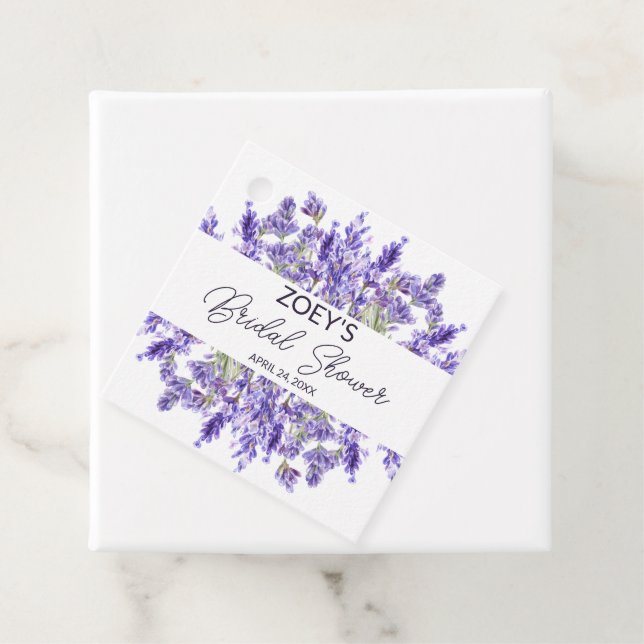 Liebe und Lavendel | Elegantes florales Brautparty Geschenkanhänger (Beispiel)
