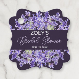 Liebe und Lavendel   Elegantes florales Brautparty Geschenkanhänger