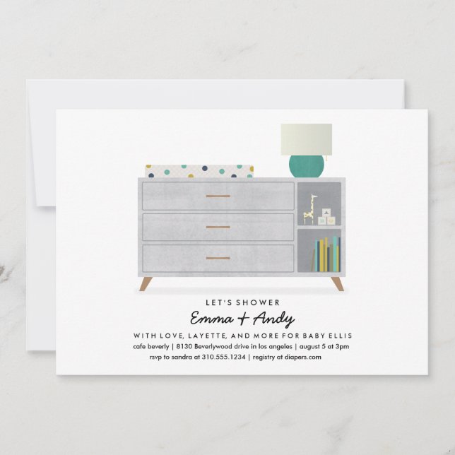 Liebe und Layette Baby Dusche Einladungen (Vorderseite)