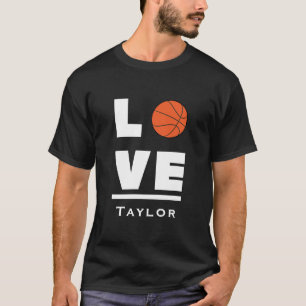Liebe und lebe Basketball-Sportfan Benutzerdefinie T-Shirt