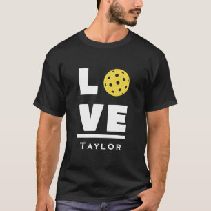 Liebe und Lebe Pickleball Sportfan Benutzerdefinie T-Shirt