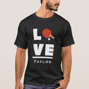 Liebe und lebe Tischtennis-Sportfan Benutzerdefini T-Shirt