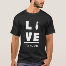 Liebe und lebe Zehnkegel Bowling Kegler Sport Fan 