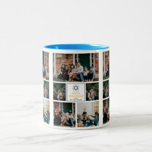 Liebe und Licht Collage aus Hanukkah-Foto Zweifarbige Tasse