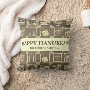 Liebe und Licht   Einfache Elegant Hanukkah Famili Kissen