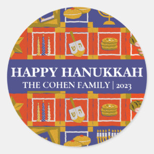 Liebe und Licht Einfache Elegant Hanukkah Famili Runder Aufkleber