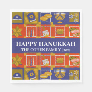 Liebe und Licht Einfache Elegant Hanukkah Famili Serviette