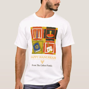Liebe und Licht Einfache moderne Hanukkah-Famili T-Shirt