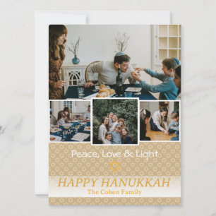 Liebe und Licht   Hanukkah Foto Collage Feiertagskarte
