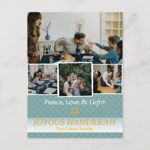 Liebe und Licht   Hanukkah Foto Collage Feiertagspostkarte