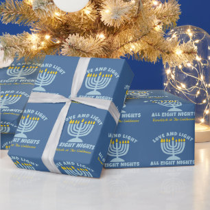 "Liebe und Licht" Jüdische acht Nächte in Hanukkah Geschenkpapier