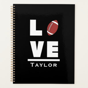 Liebe und Live American Football Sports Fan Planer