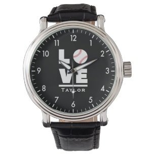 Liebe und Live Baseball Sportfächer Individuelle N Armbanduhr