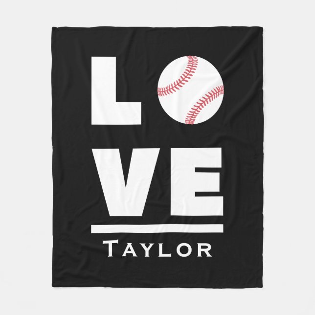 Liebe und Live Baseball Sportfächer Individuelle N Fleecedecke (Vorderseite)