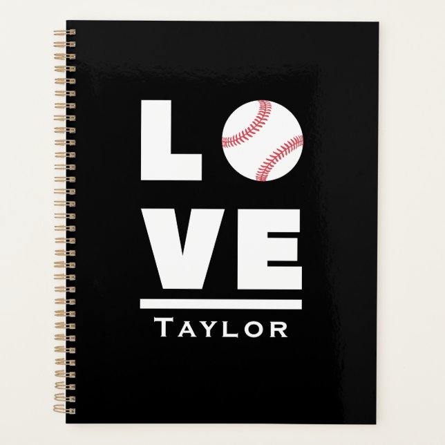 Liebe und Live Baseball Sportfächer Individuelle N Planer (Vorderseite)