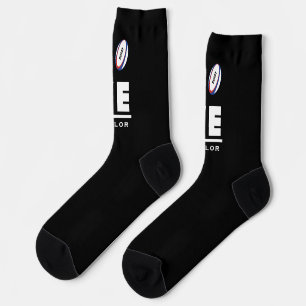 Liebe und Live Rugby Sport Fan Individuelle Name Socken