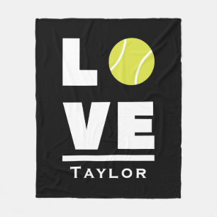 Liebe und Live Tennis Sportfächer Individuelle Nam Fleecedecke