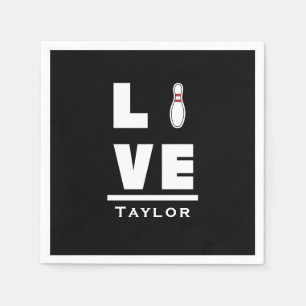 Liebe und Live Tenpin Bowling Bowler Sports Fan Serviette