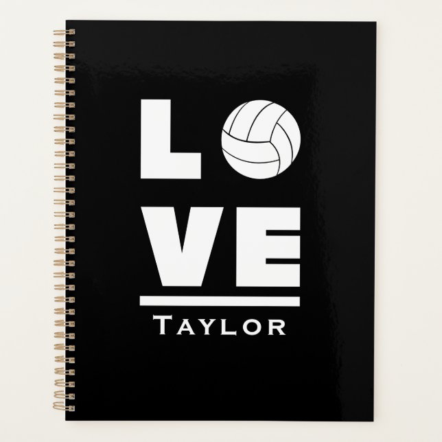 Liebe und Live-Volleyball Sportfächer Individuelle Planer (Vorderseite)