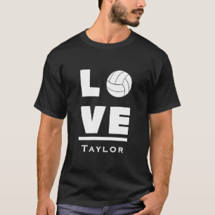 Liebe und Live-Volleyball-Sportfan Benutzerdefinie T-Shirt