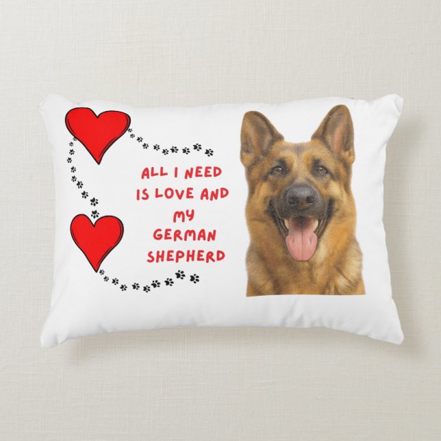Liebe und mein deutsches Schäferkissen 🐾 ❤️ Dekokissen (Vorderseite)