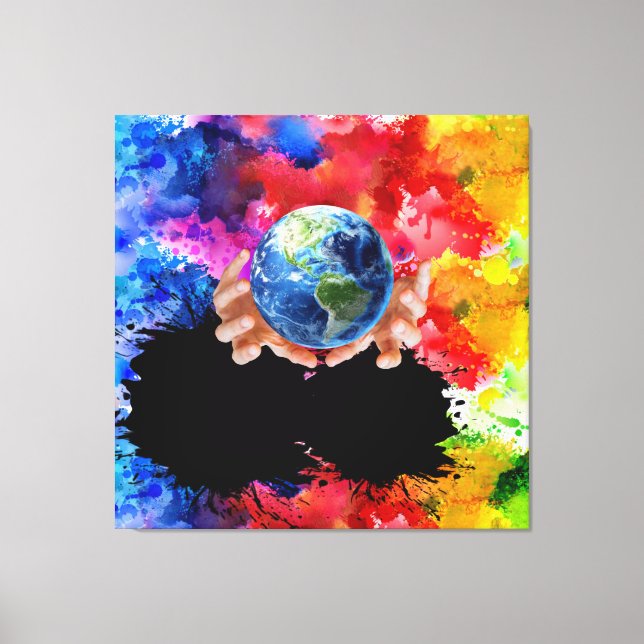Liebe und Menschlichkeit werden die moderne Kunst  Leinwanddruck (Vorderseite)