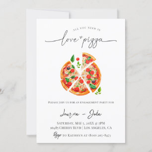 Liebe und Pizza-Engagement Einladung
