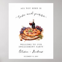 Liebe und Pizza Engagement Party Begrüßung Hochzei